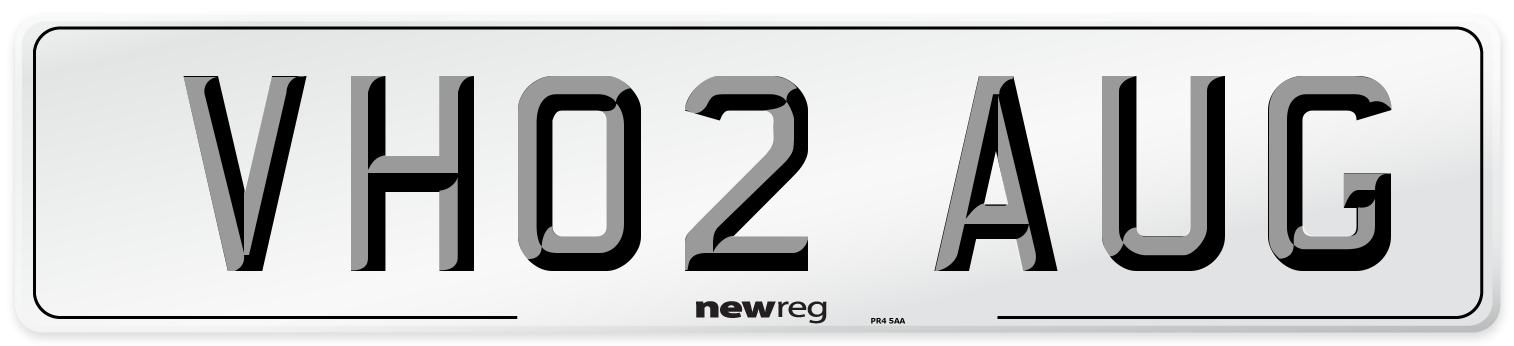 VH02 AUG Number Plate from New Reg